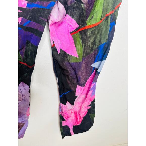 UNTITLED IN MOTION Purple Floral Intuition Tie Closure Trouser Pants size Small - Picture 14 of 16